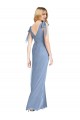 Soft Chiffon V-Neck V-Back Mermaid Dusty Blue Bridesmaid Dress Manchester