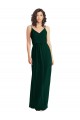 Soft Chiffon V-Neck Low Back A-Line Ever Green Semi Formal Evening Dress / Bridesmaid Dress Manchester