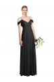 Soft Chiffon Spaghetti Straps A-Line Black Semi Formal Evening Dress / Bridesmaid Dress Manchester