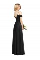 Soft Chiffon Spaghetti Straps A-Line Black Semi Formal Evening Dress / Bridesmaid Dress Manchester