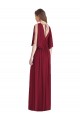 Soft Chiffon V-Neck Tie Back Trumpet Dark Navy Semi Formal Evening Dress / Bridesmaid Dress Manchester