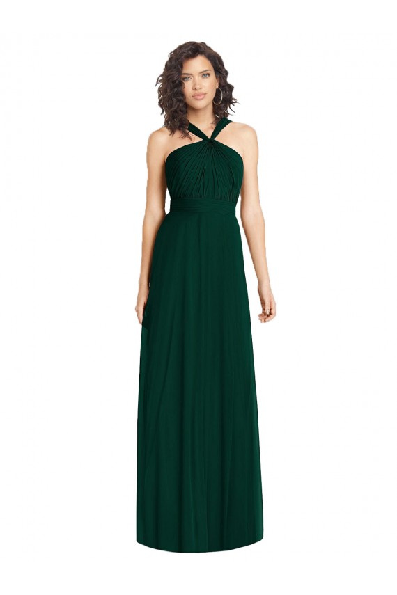 Soft Chiffon Halter Neck A-Line Ever Green Bridesmaid Dress Manchester