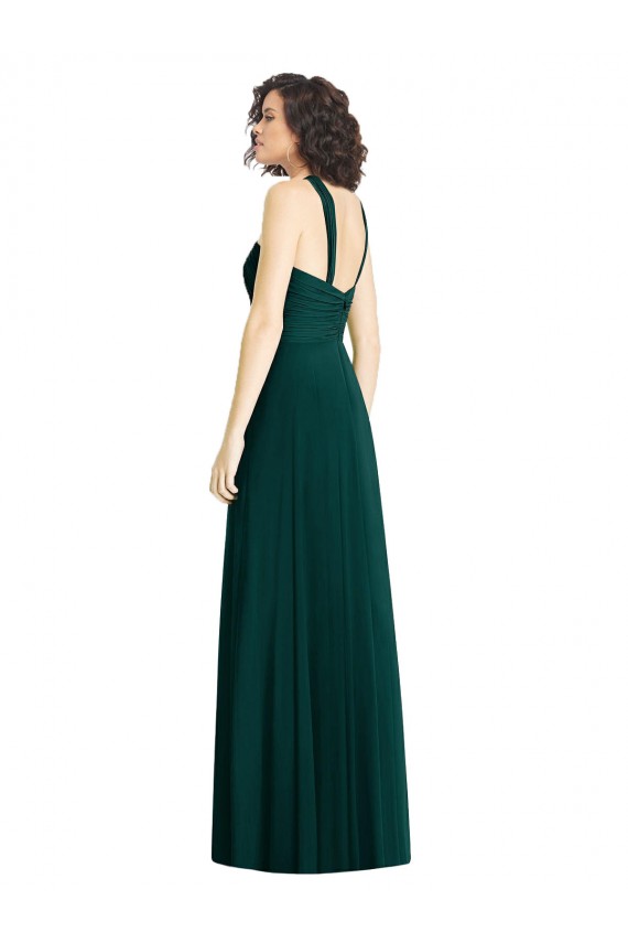 Soft Chiffon Halter Neck A-Line Ever Green Bridesmaid Dress Manchester