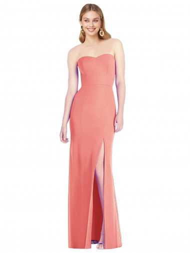 Soft Chiffon Strapless Trumpet Desert Rose Bridesmaid Dress Manchester