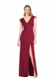 Soft Chiffon V-Neck Tie Back Mermaid Burgundy Bridesmaid Dress Manchester
