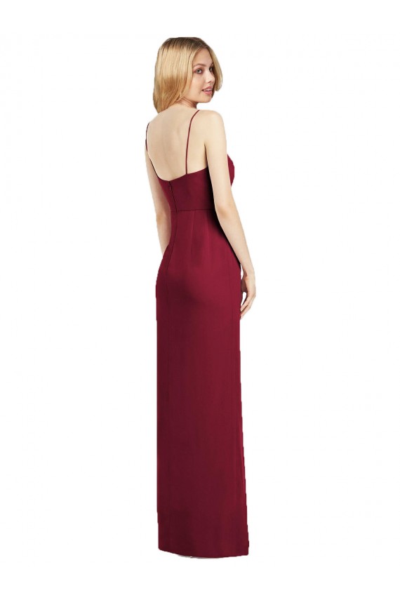 Soft Chiffon V-Neck Trumpet Coral Formal Dress / Bridesmaid Dress Manchester