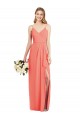 Soft Chiffon V-Neck Trumpet Coral Formal Dress / Bridesmaid Dress Manchester