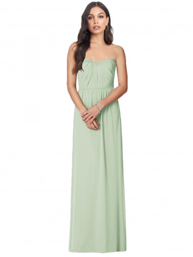 Soft Chiffon Strapless Trumpet Sage Bridesmaid Dress Manchester