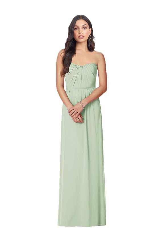 Soft Chiffon Strapless Trumpet Sage Bridesmaid Dress Manchester