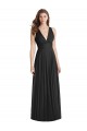 Soft Chiffon V-Neck Open Back A-Line Black Bridesmaid Dress Manchester