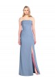 Soft Chiffon Strapless Trumpet Dusty Blue Bridesmaid Dress Manchester
