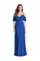 Soft Chiffon V-Neck V-Back Trumpet Royal Blue Semi Formal Evening Dress / Bridesmaid Dress Manchester
