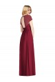 Soft Chiffon V-Neck Open Back Trumpet Dark Navy Bridesmaid Dress Manchester