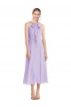 Soft Chiffon Halter Neck V-Back A-Line Lilac Prom Dress / Bridesmaid Dress Manchester