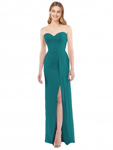 Soft Chiffon Strapless Trumpet Hunter Bridesmaid Dress Manchester