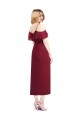 Soft Chiffon V-Neck Trumpet Salmon High Low Bridesmaid Dress Manchester