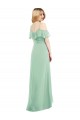 Soft Chiffon V-Neck Trumpet Mint Green High Low Bridesmaid Dress Manchester