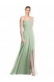Soft Chiffon Square Neck Low Back Trumpet Sage Formal Evening Gown / Bridesmaid Dress Manchester