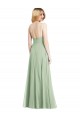 Soft Chiffon Square Neck Low Back Trumpet Sage Formal Evening Gown / Bridesmaid Dress Manchester