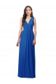 Soft Chiffon V-Neck V-Back A-Line Royal Blue Semi Formal Evening Dress / Bridesmaid Dress Manchester