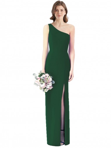 Soft Chiffon One Shoulder Trumpet Dark Green Bridesmaid Dress Manchester