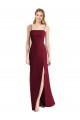 Soft Chiffon Spaghetti Straps Tie Back Trumpet Burgundy Bridesmaid Dress Manchester