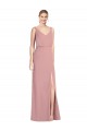 Soft Chiffon V-Neck V-Back Mermaid Dusty Pink Bridesmaid Dress Manchester