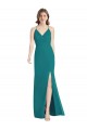 Soft Chiffon V-Neck Open Back Mermaid Hunter Bridesmaid Dress Manchester