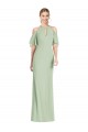 Soft Chiffon Halter Neck Mermaid Sage Semi Formal Evening Dress / Bridesmaid Dress Manchester