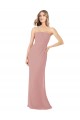 Soft Chiffon Strapless Sheath Dusty Pink Bridesmaid Dress Manchester
