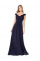 Soft Chiffon Off the Shoulder A-Line Dark Navy Evening Dress / Bridesmaid Dress Manchester