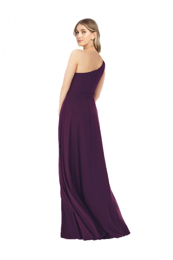 Soft Chiffon One Shoulder A-Line Grape Formal Dress / Bridesmaid Dress Manchester