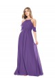 Soft Chiffon High Neck A-Line Plum Purple Bridesmaid Dress Manchester