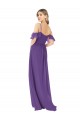 Soft Chiffon High Neck A-Line Plum Purple Bridesmaid Dress Manchester