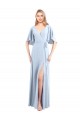 Chiffon V-Neck V-Back A-Line Light Sky Blue Bridesmaid Dress / Evening Dress Manchester