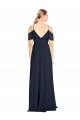 Lxue Chiffon V-Neck V-Back A-Line Dark Navy Bridesmaid Dress Manchester