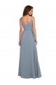 Soft Chiffon Cowl Neck V-Back A-Line Dusty Blue Formal Dress / Bridesmaid Dress Manchester