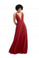 Lxue Chiffon V-Neck V-Back A-Line Red Bridesmaid Dress Manchester