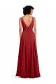 Lxue Chiffon V-Neck V-Back A-Line Red Bridesmaid Dress Manchester