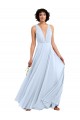 Soft Chiffon V-Neck A-Line Light Sky Blue Bridesmaid Dresses Manchester