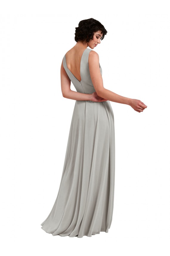 Soft Chiffon V-Neck A-Line Light Sky Blue Bridesmaid Dresses Manchester