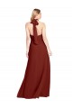 Soft Chiffon High Neck Open Back A-Line Burgundy Prom Dress / Bridesmaid Dress Manchester