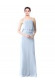 Soft Chiffon Halter Neck A-Line Light Sky Blue Bridesmaid Dresses Manchester