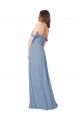 Chiffon Sweetheart Low Back A-Line Dusty Blue Wedding Party Dress Manchester