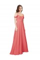 Soft Chiffon Off the Shoulder Low Back A-Line Desert Rose Bridesmaid Dress Manchester