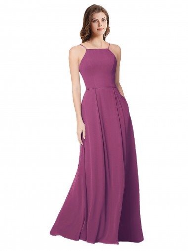 Soft Chiffon Strapless Open Back A-Line Wild Berry Bridesmaid Dress Manchester