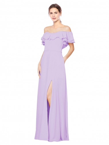 Soft Chiffon Strapless Low Back A-Line Lilac Bridesmaid Dress Manchester