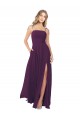 Soft Chiffon Strapless Keyhole Back A-Line Grape Bridesmaid Dress Manchester