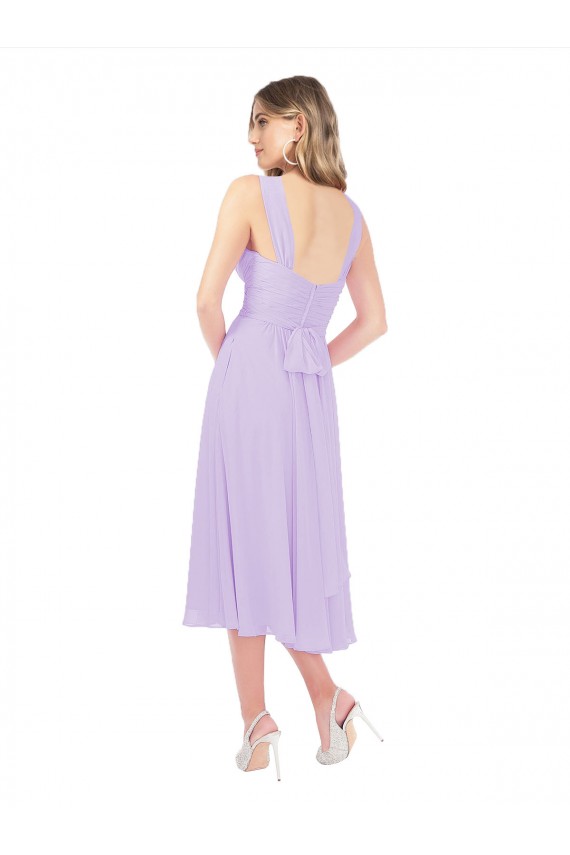 Soft Chiffon Sweetheart A-Line Lilac High Low Bridesmaid Dress Manchester