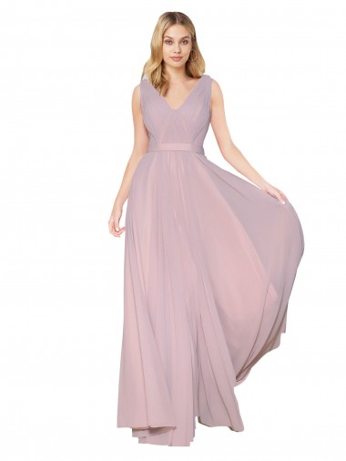 Soft Chiffon High Neck V-Back A-Line Primrose Formal Evening Gown / Prom Dress / Bridesmaid Dress Manchester